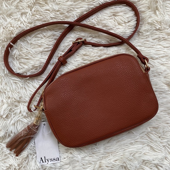 ๐HP๐ Alyssa Vegan Leather Crossbody Purse ๐ Cognac - Picture 4 of 12